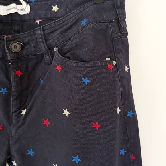 Isabel Marant Etoile Deacon Embroidered Star Jeans 44 XL - Picture 5 of 7